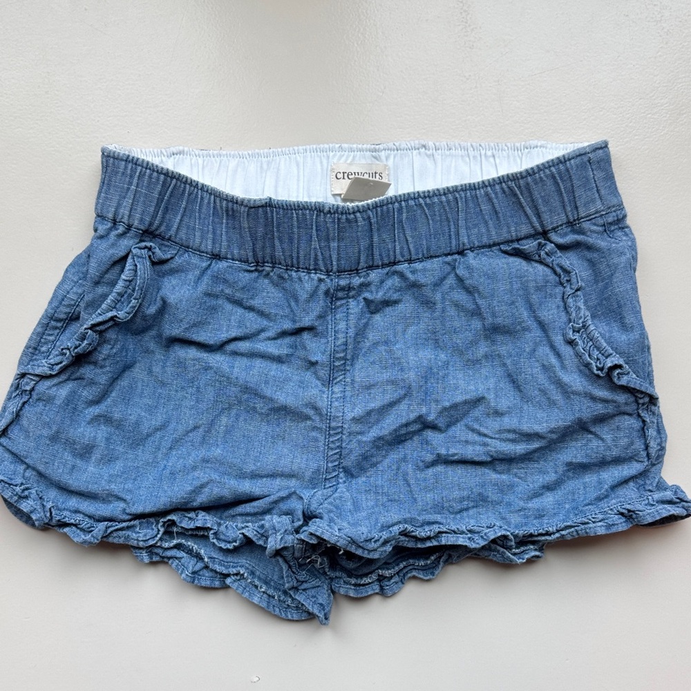 Crewcuts Denim Blue Ruffle Shorts